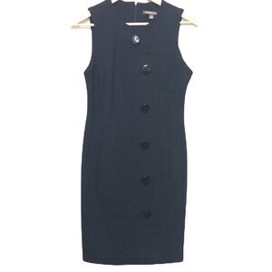 ADRIENNE Vittadini black sleeveless button embellished bodycon dress 4